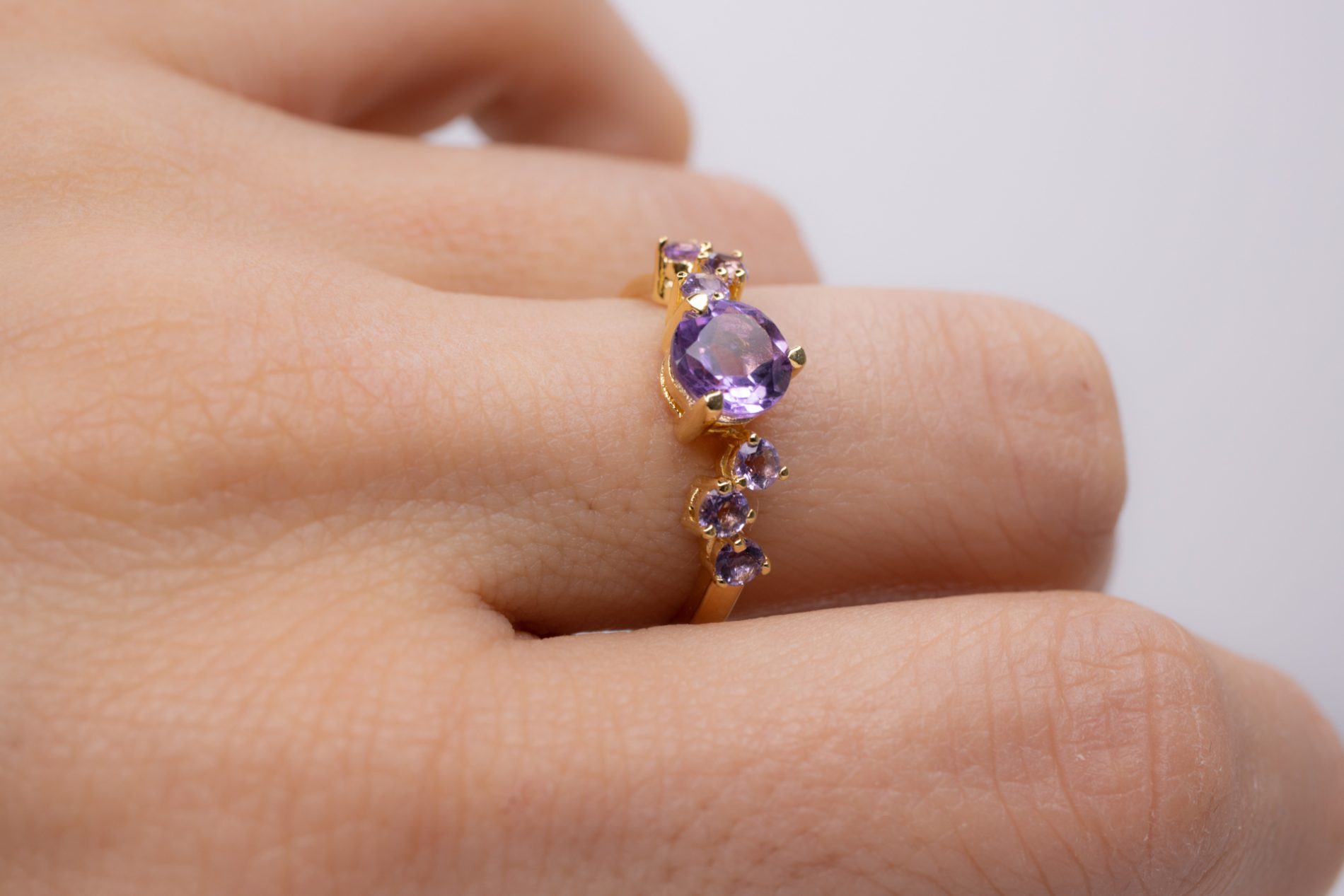 Anillo  Imperial Cluster Amatista Morada - Image 2