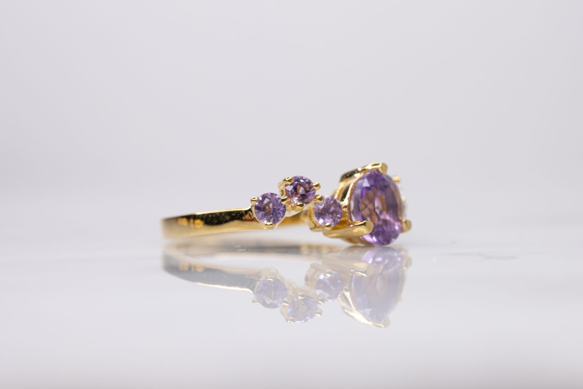 Anillo  Imperial Cluster Amatista Morada - Image 4
