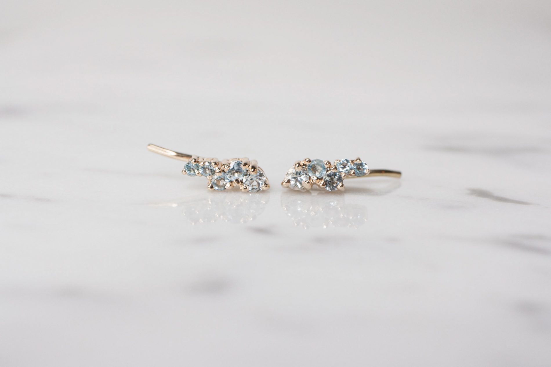 Aretes Mini Cluster Topacio Azul